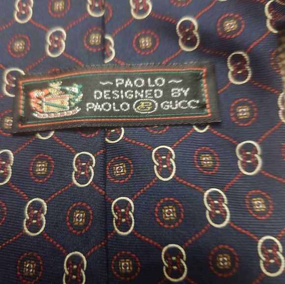 Paolo By Paolo Gucci Dress Suit Necktie Horsebit Link 100% Silk Made In … - Picture 6 of 6